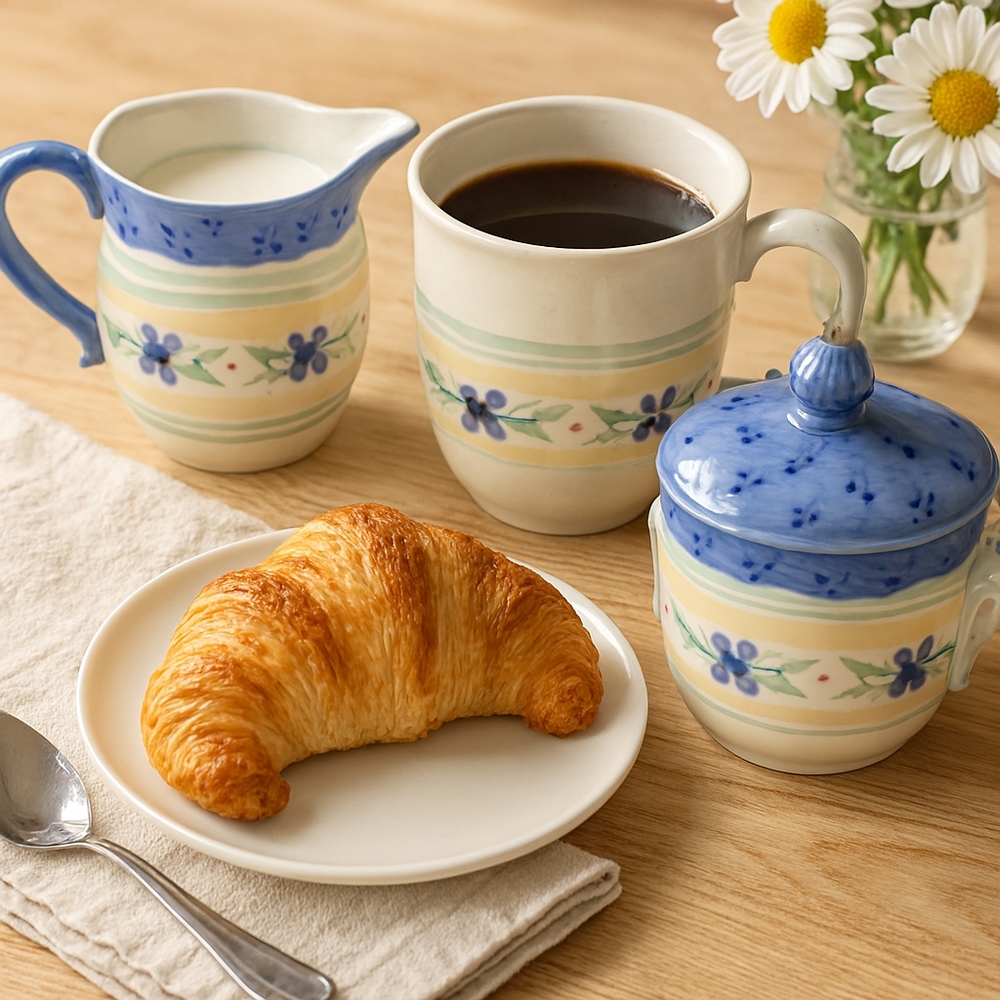 🌼 Pfaltzgraff Summer Breeze Sugar Bowl & Creamer – Matching Stoneware Pair